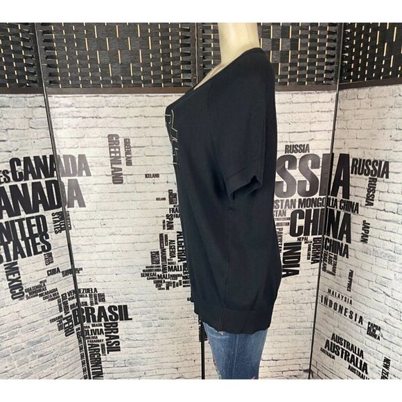 Star Wars Torrid 2 Black Embroidered Logo Name Ribbed Trim Short Sleeve Sweater - Picture 2 of 5